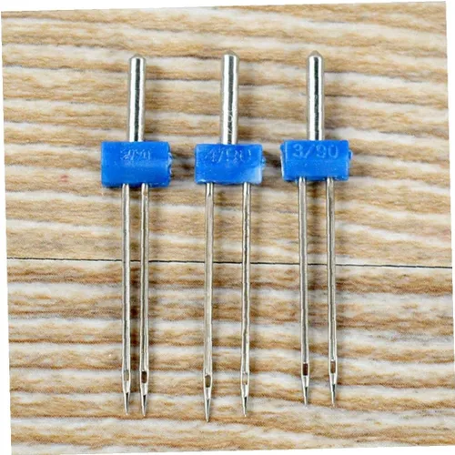 Miniatura 5 de 3 unids/set de agujas de doble puntada de diferentes tamaños, agujas de bolígrafo elásticas para máquina de coser doméstica