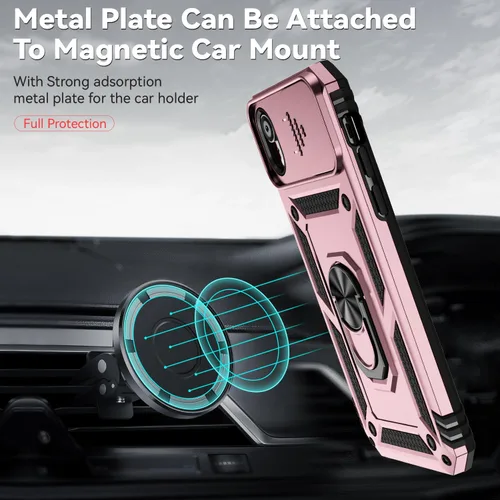 Miniatura 5 de HNHYGETE Funda para iPhone XR con protector de pantalla HD: [grado militar de 20 pies probada en caídas] Funda protectora para cámara deslizante a