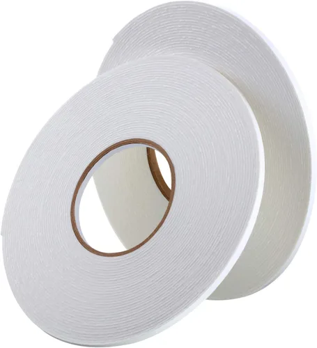 Miniatura 2 de Zonon 3 rollos de cinta de espuma de doble cara PE, cinta adhesiva de montaje de esponja de doble cara (1/4 pulgada por 50 pies, blanca)