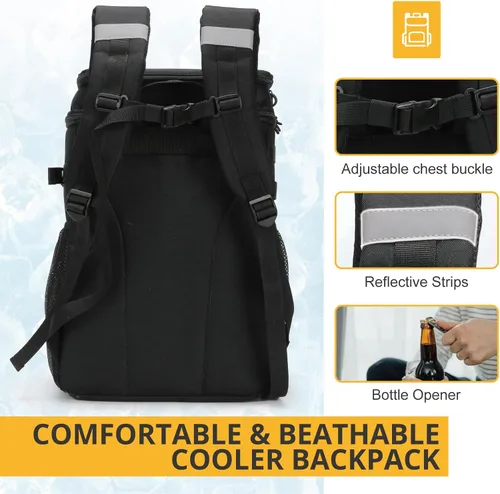 Miniatura 7 de Mochila térmica táctica, suave y ligera, a prueba de fugas, bolsa térmica aislada, bolsa térmica suave portátil impermeable para playa, viajes