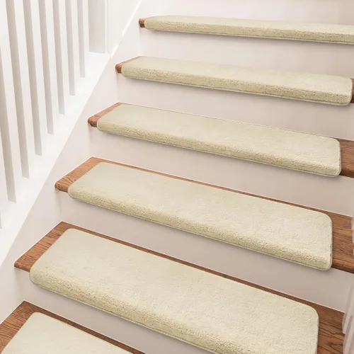 Miniatura 15 de PURE ERA Protectores de escalera para interiores, ultra felpa, suaves, para interiores, aptos para mascotas, cinta antideslizante, sin lavable