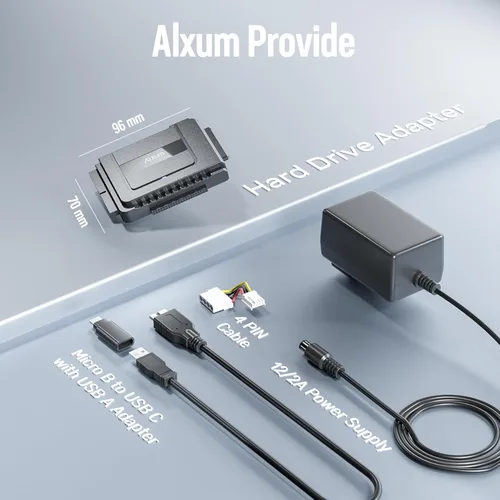 Miniatura 7 de Adaptador SATA a USB 3.0 - Convertidor de recuperación de lector de disco duro externo para unidad óptica SSD universal de 2.5 pulgadas y 3.5