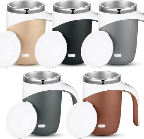 Miniatura 10 de Patelai 2 tazas de café autoagitables a granel, regalo del día del padre, taza mezcladora de 13.5 onzas, vasos de viaje recargables automáticos