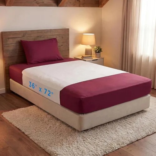 Miniatura 3 de NOVA Superposición de colchón impermeable reutilizable con capa superior suave 100% algodón, lavable para incontinencia, protector de cama y sábana