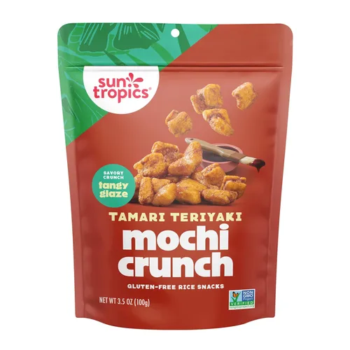 Miniatura 18 de Sun Tropics Mochi Snack Bites, sabor a curry dorado, 3.5 onzas (paquete de 6) Bocaditos crujientes de Mochi crujientes, pepitas de arroz