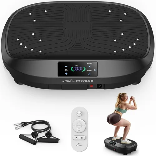 FLYBIRD Vibration Plate Exercise Machine, Adjustable Speed High Intensity Vibration for Muscle Toning Weight Loss Lymphatic Drainage, Full Body
