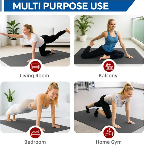 Miniatura 7 de Stepwaver Esterilla de yoga extragrande de 6 x 4 pies (1/3 pulgadas y 1/4 pulgadas de grosor), antideslizante, ultra duradera, amplia alfombrilla