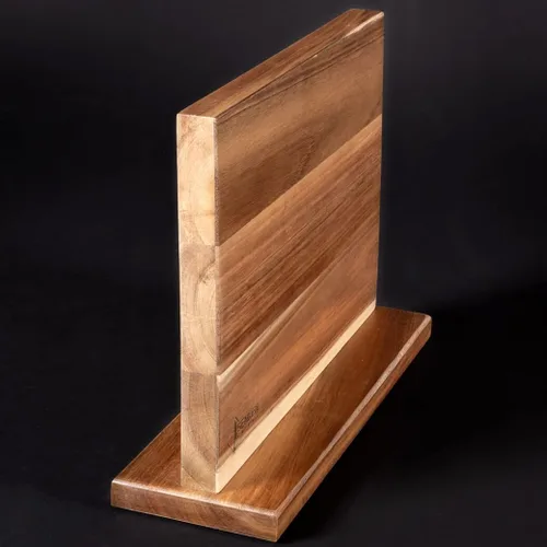 Miniatura 4 de SENKEN - Bloque magnético de madera de acacia natural, imanes de neodimio ultra fuertes de doble cara, soporte para cuchillos para 16 cuchillos