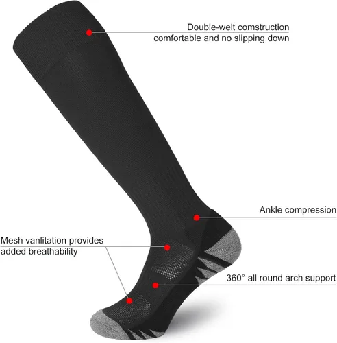 Miniatura 2 de Dingcooler Soccer Socks Football Socks for Adult Youth Kids, Knee High Cushioned Athletic Socks for Men & Women