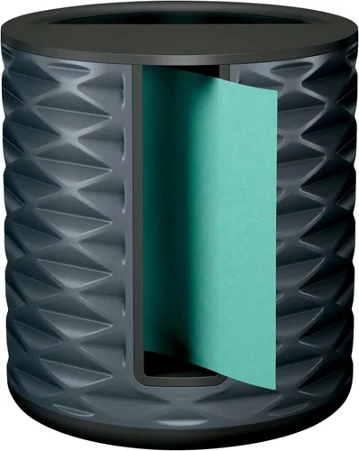 Miniatura 2 de Dispensador de Notas Post-it, Diseño Vertical, Notas Pop-Up, Negro con Patrón Geométrico Gris, 1 Juego Aqua Splash de Notas Superadhesivas de 3 x 3