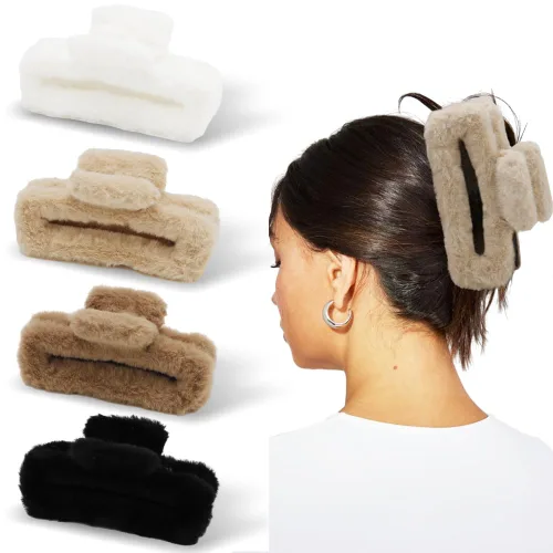 Miniatura 9 de Ahoney Pinzas de pelo negras extra grandes de 5 pulgadas (4 piezas) - Pinzas gigantes para cabello largo grueso, agarre fuerte, clips de plátano