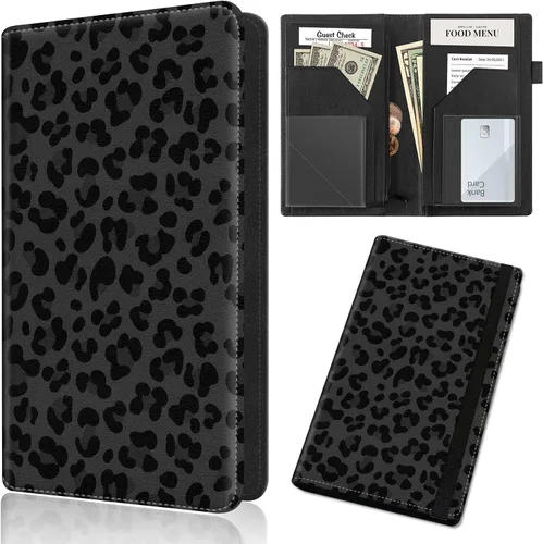 Miniatura 34 de Server Book,Waitress Book,5x9 Inch Server Books for Waitress & Waiter, Cute PU Leather Serving Book Guest Check Presenters Organizer with Zipper