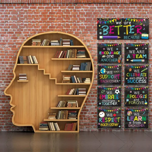 Miniatura 4 de Decoración de aula motivacional para tablón de anuncios, póster de regreso a clases, juego de carteles para jardín de infantes, preescolar