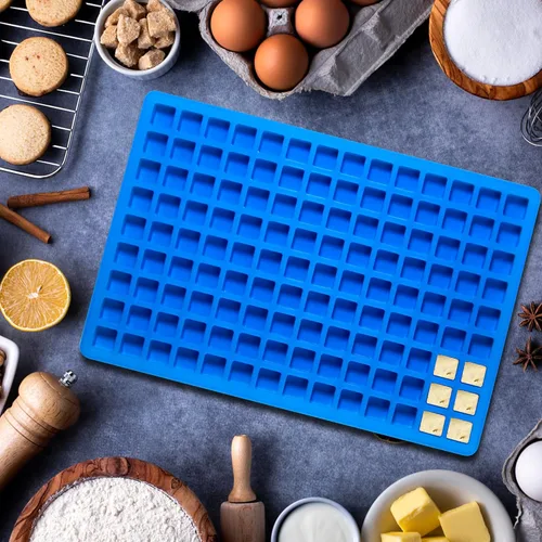 Miniatura 5 de Sidosir - Molde de caramelo cuadrado de silicona, moldes de silicona de goma de 126 cavidades para bombas de grasa, molde de trufa de chocolate