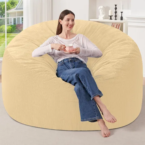 Miniatura 30 de HABUTWAY 2 puf de 2 pies, puf gigante para adolescentes y adultos, puf grandes con relleno de espuma viscoelástica, puf grandes con funda de pana
