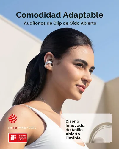 Miniatura 2 de Soundcore AeroClip de Anker, Auriculares de oído abierto, Auriculares de clip, Comodidad adaptativa, Llamadas claras con 4 micrófonos y AI, Ajuste