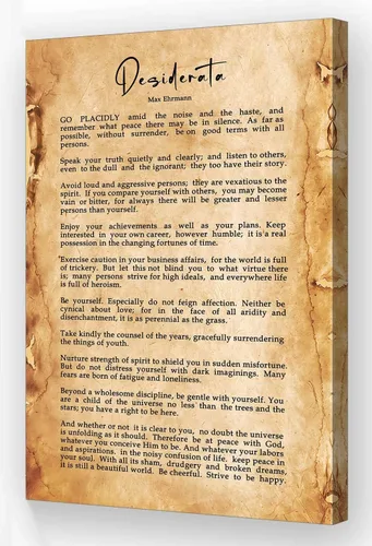 Desiderata - Póster de poema enmarcado, imágenes motivacionales, impresiones retro, citas de literatura, arte de pared para decoración del hogar (16
