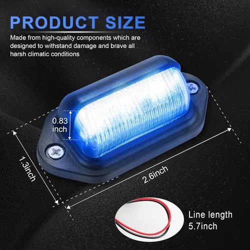 Miniatura 4 de LivTee Luces LED impermeables de 12 V, azul (2 unidades) para RV, cámper, camión, SUV, remolque, camioneta, escalón, cortesía, cúpula, carga, luces