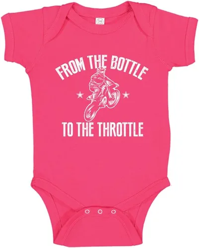 Motocross From The Bottle To The Throttle Dirt Bike Baby BodysuitToddler T-Shirt For Future Rider