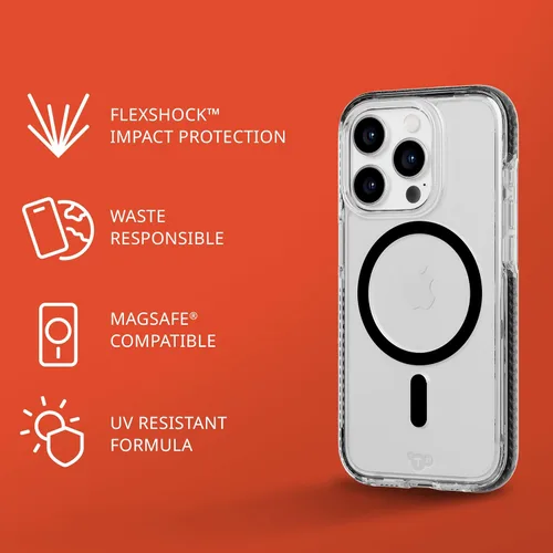 Miniatura 3 de Tech21 Evo Crystal - Funda para iPhone 15 Pro, compatible con MagSafe, funda de protección contra impactos, color negro grafito