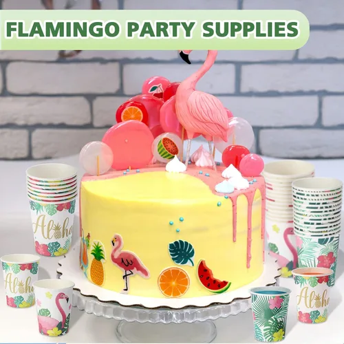 Miniatura 3 de Hoolerry 60 tazas Luau Aloha Party desechables de papel para fiesta hawaiana Aloha decoraciones de fiesta Tropical Luau 9 onzas verano Tiki piscina