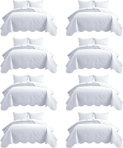Miniatura 82 de IR Imperial Rooms Velvet Twin Quilt Bedspread Comforter Bedding Set 2 Pcs Diamond Pattern - (68"x86") Bedspread Coverlet + 1 Pillow Shams