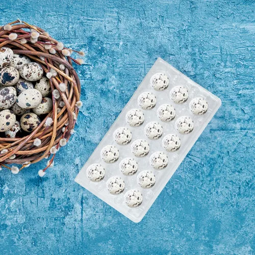 Miniatura 3 de BSETONZON - 50 unidades de 18 rejillas pequeñas de codorniz de PVC apilable caja de almacenamiento de huevos/dispensador de huevos transparente caja