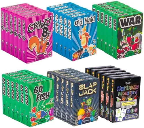 Miniatura 5 de Juegos de cartas clásicos – Los juegos incluidos pueden variar – Incluye Old Maid, Go Fish, Slapjack, Crazy 8's, War