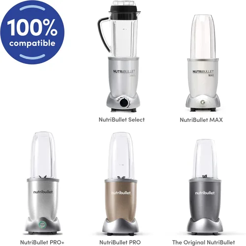 Miniatura 4 de NutriBullet Taza alta de 24 onzas con anillo de borde estándar, transparente/gris