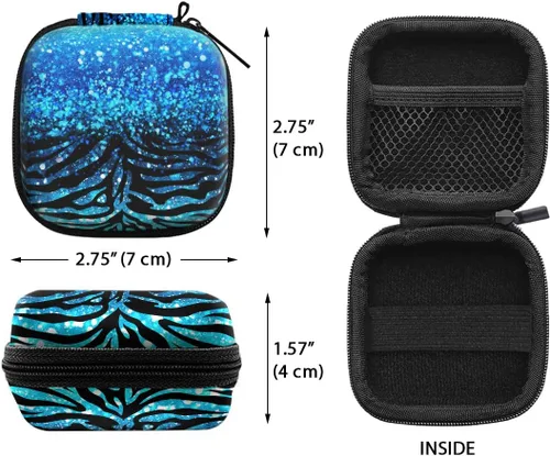 Miniatura 3 de WIRESTER Funda portátil inalámbrica para auriculares, bolsa de almacenamiento de auriculares, soporte para auriculares con mosquetón negro