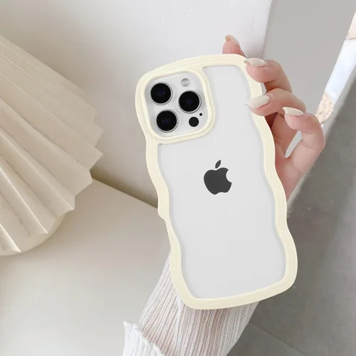 Miniatura 48 de QLTYPRI Funda compatible con iPhone 7/8/SE, bonita funda transparente con marco ondulado rizado para niñas y mujeres, funda protectora de TPU