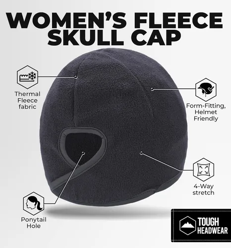 Miniatura 3 de Tough Headwear Gorro de correr para mujer con cola de caballo, gorro de cola de caballo, gorro de invierno con agujero para cola de caballo