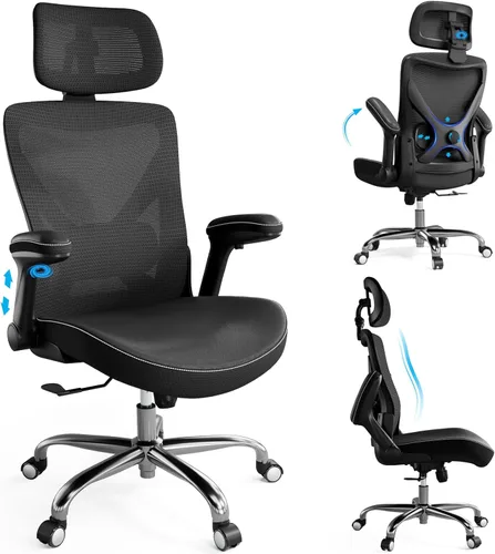 Miniatura 18 de Ergalithic Silla de Oficina Ergonómica para Hogar y Computadora - Silla X en Forma de Malla con Cuero PU y Soporte Lumbar Ajustable - Silla