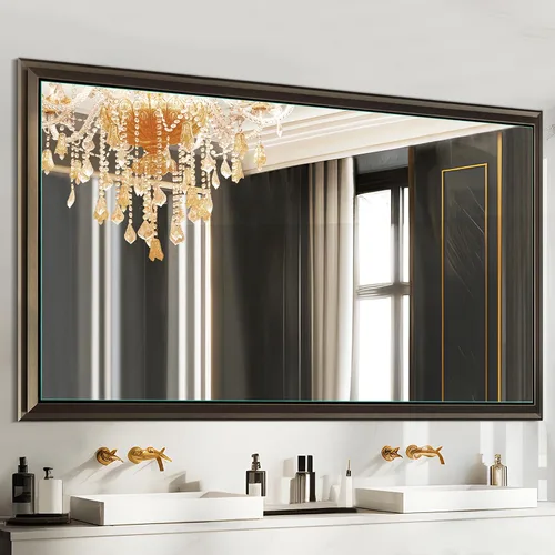 Miniatura 11 de NicBex Espejo de tocador de baño de 40 x 30 pulgadas, marco de aleación de aluminio, espejo montado en la pared para dormitorio, vestidor, sala