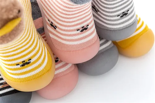 Miniatura 4 de Pantuflas antideslizantes para caminar y correr, mocasines para bebés y niños pequeños, mocasines antideslizantes con rayas arcoíris