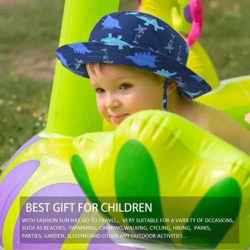 Miniatura 7 de Sombrero de sol para bebé, para verano, playa, protección solar UPF 50+, sombrero de ala ancha para niños pequeños