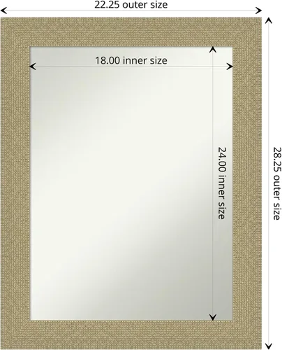 Miniatura 4 de Amanti Art Espejo de pared dorado de 28 x 22 pulgadas, espejo de baño rectangular dorado para decoración de pared de sala de estar, marco casual