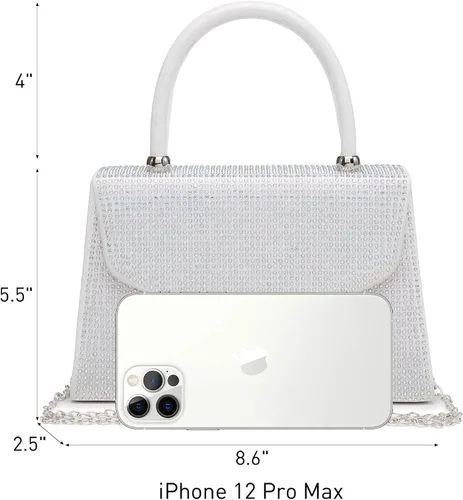 Miniatura 32 de Dasein Bolso de noche para mujer, embragues de fiesta, bolsos de boda, cóctel, baile de graduación, bolsos con purpurina esmerilada