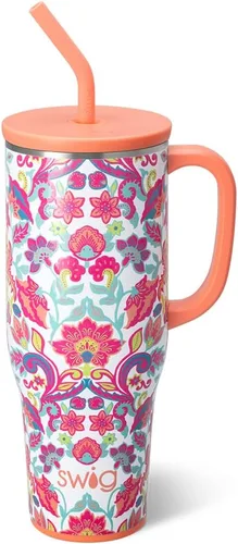 Miniatura 63 de Swig Life - Taza Mega de 40 onzas, Taza de 40 oz con asa y pajita, apta para portavasos, apta para lavavajillas, taza aislante extra grande