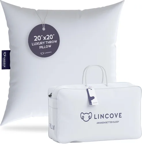 Miniatura 8 de Lincove Euro - Almohada cuadrada de 24 x 24 pulgadas, fabricada en Canadá, funda 100% algodón, relleno alternativo al plumón, apto para veganos