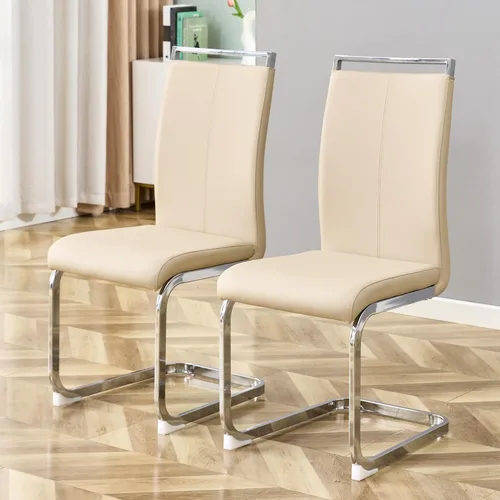 Miniatura 12 de Baysitone Juego de 6 sillas de comedor modernas, sillas laterales de comedor, sillas de cocina con asiento acolchado de piel sintética y respaldo