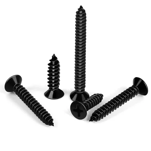 Miniatura 6 de Tornillo de madera de cabeza plana #4 x 1, tornillos de chapa, acero inoxidable 18-8 (304), acabado negro, 100
