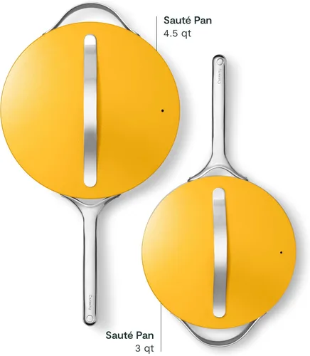 Miniatura 2 de Caraway Sartén Salteadora Antiadherente de Cerámica con Tapa (4.5 cuartos, 11.8 pulgadas) - No Tóxico, Sin PTFE ni PFOA - Apto para Horno y Caléndula