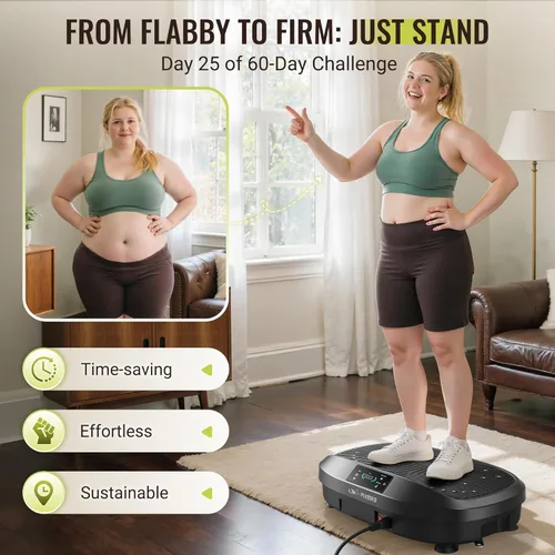 Miniatura 8 de FLYBIRD Vibration Plate Exercise Machine, Adjustable Speed High Intensity Vibration for Muscle Toning Weight Loss Lymphatic Drainage, Full Body