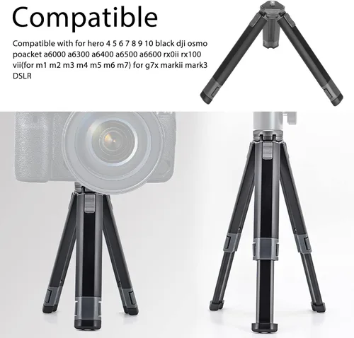 Miniatura 5 de Trípode extensible, mango de video portátil, palo para selfie, Vlog de viaje, pequeño trípode para teléfono, trípode de escritorio, para proyector