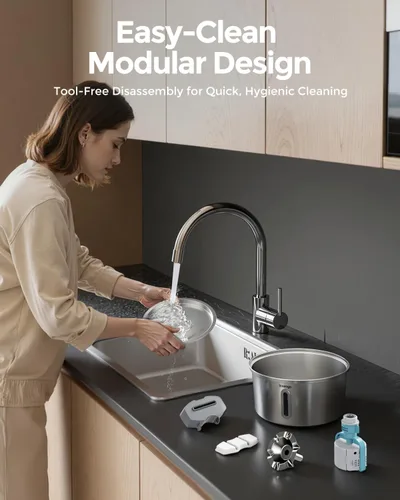 Miniatura 8 de Invengo Fuente de agua para gatos de acero inoxidable de 3.2L/108 onzas, fuente automática para mascotas para gatos y perros, bomba ultra silenciosa