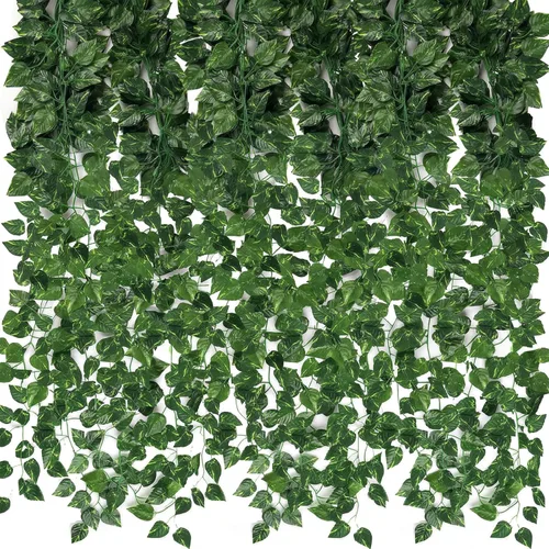 Miniatura 8 de CEWOR Paquete de 10 enredaderas artificiales para decoración de habitaciones, guirnalda de hiedra artificial, enredaderas falsas para colgar plantas