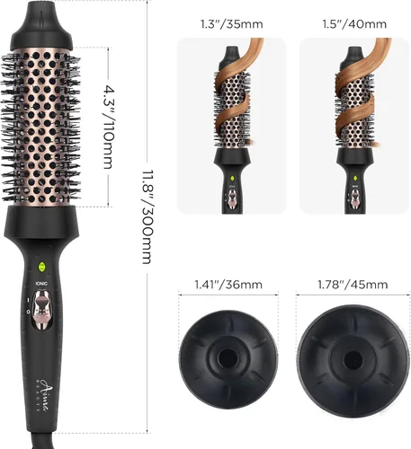 Miniatura 6 de Aima Beauty Cepillo térmico, cepillo voluminizador de 1.3 pulgadas/1.378 in que hace que el cabello sea sedoso y suave, el cepillo caliente iónico