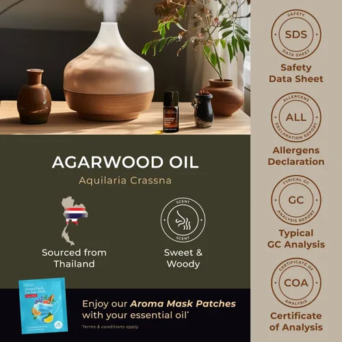 Miniatura 6 de Gya Labs Aceite Esencial de Madera de Agar - 0.34 Fl Oz - para Cabello, Piel, Difusor, Aromaterapia y Fabricación de Velas DIY