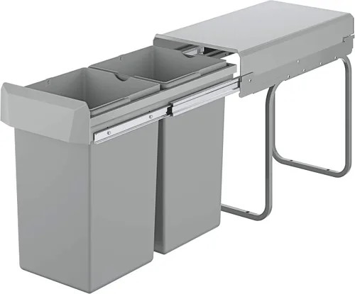 Miniatura 6 de GROHE Sistema de residuos de cocina – 2 contenedores (15L cada uno), acción telescópica, montado en el suelo para armarios de 11.8 in o más, se
